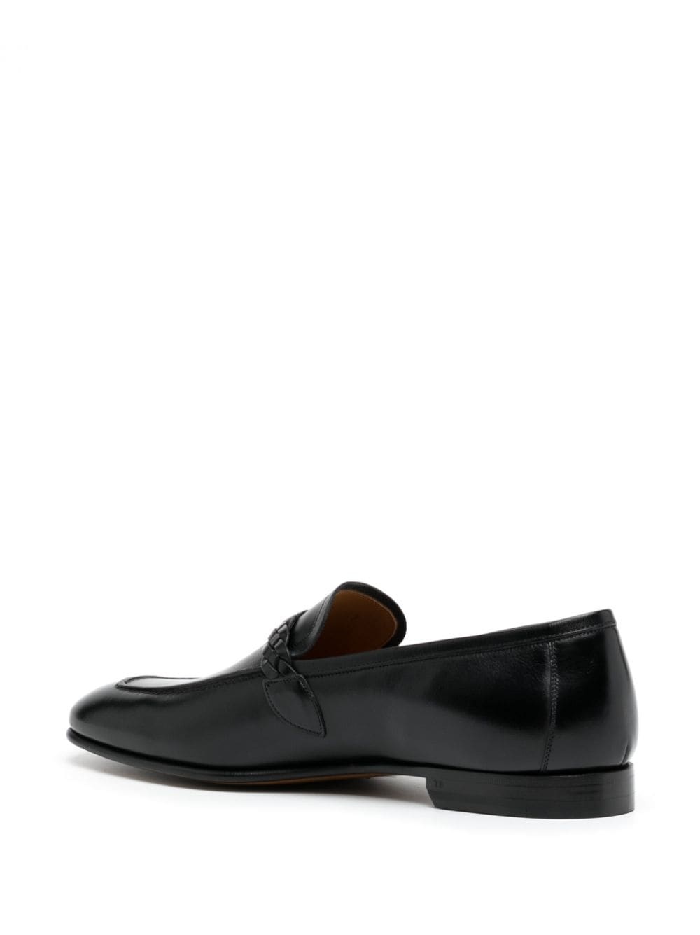 Martin woven-strap leather loafers - 3