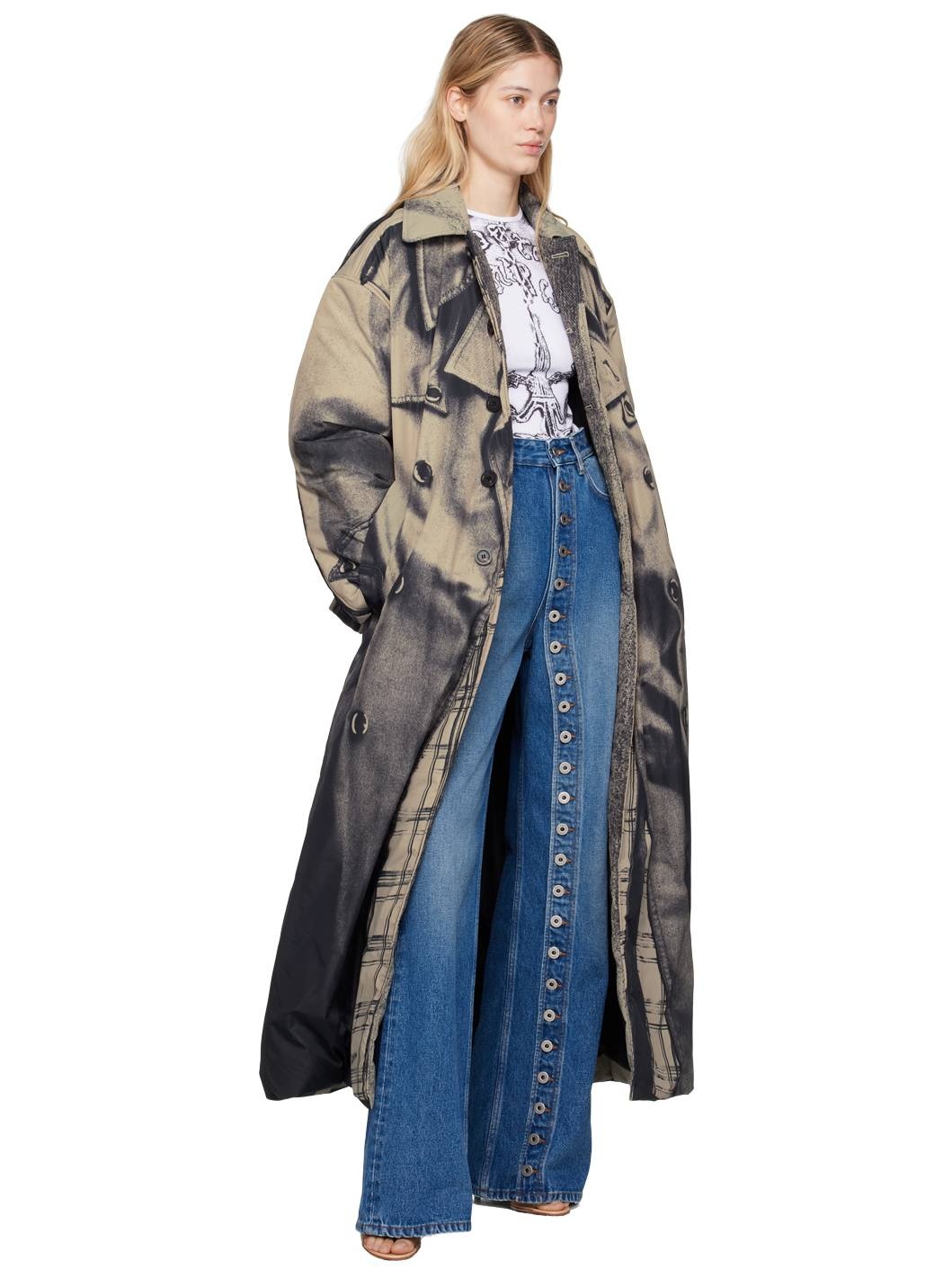 Beige 'The Trompe L'œil' Trench Coat - 4