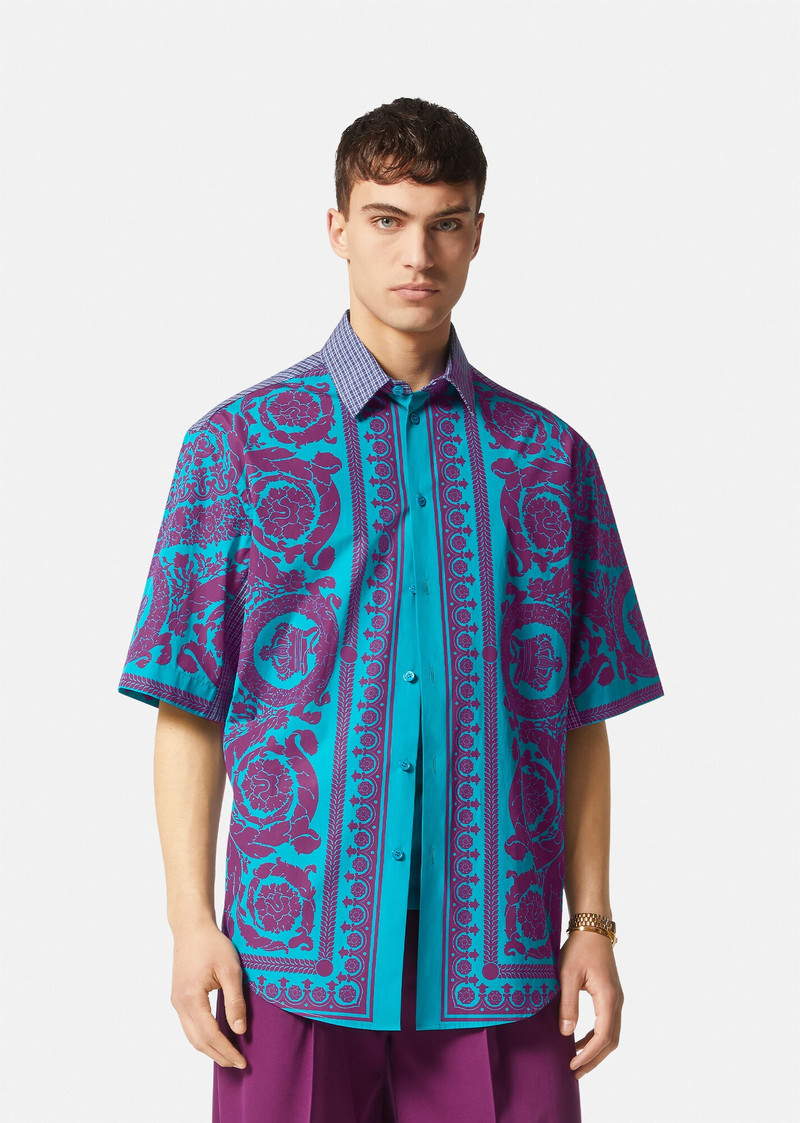 VERSACE Barocco Silhouette Checked Shirt outlook