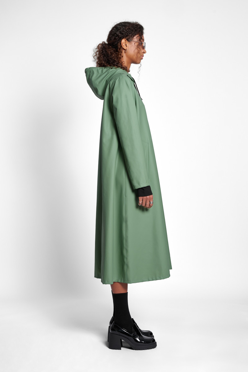 Mosebacke Long Zip Raincoat Loden Green 3