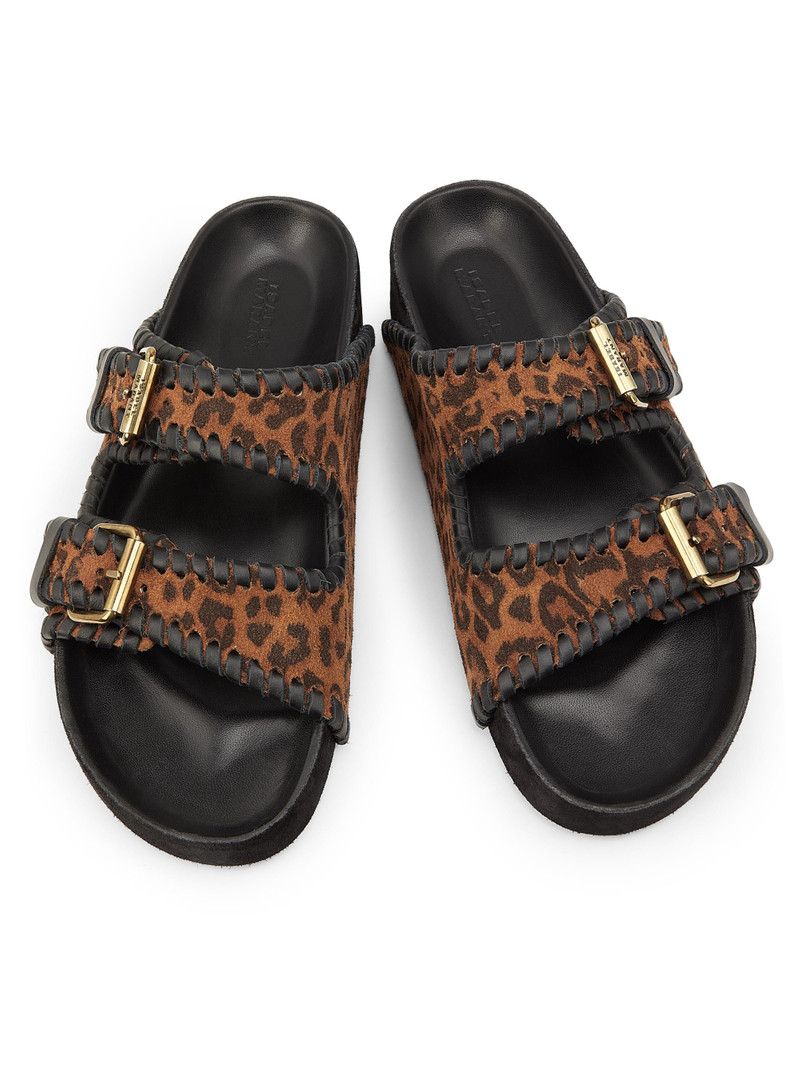 Women's Lennyo Suede Sandals - Leopard 4