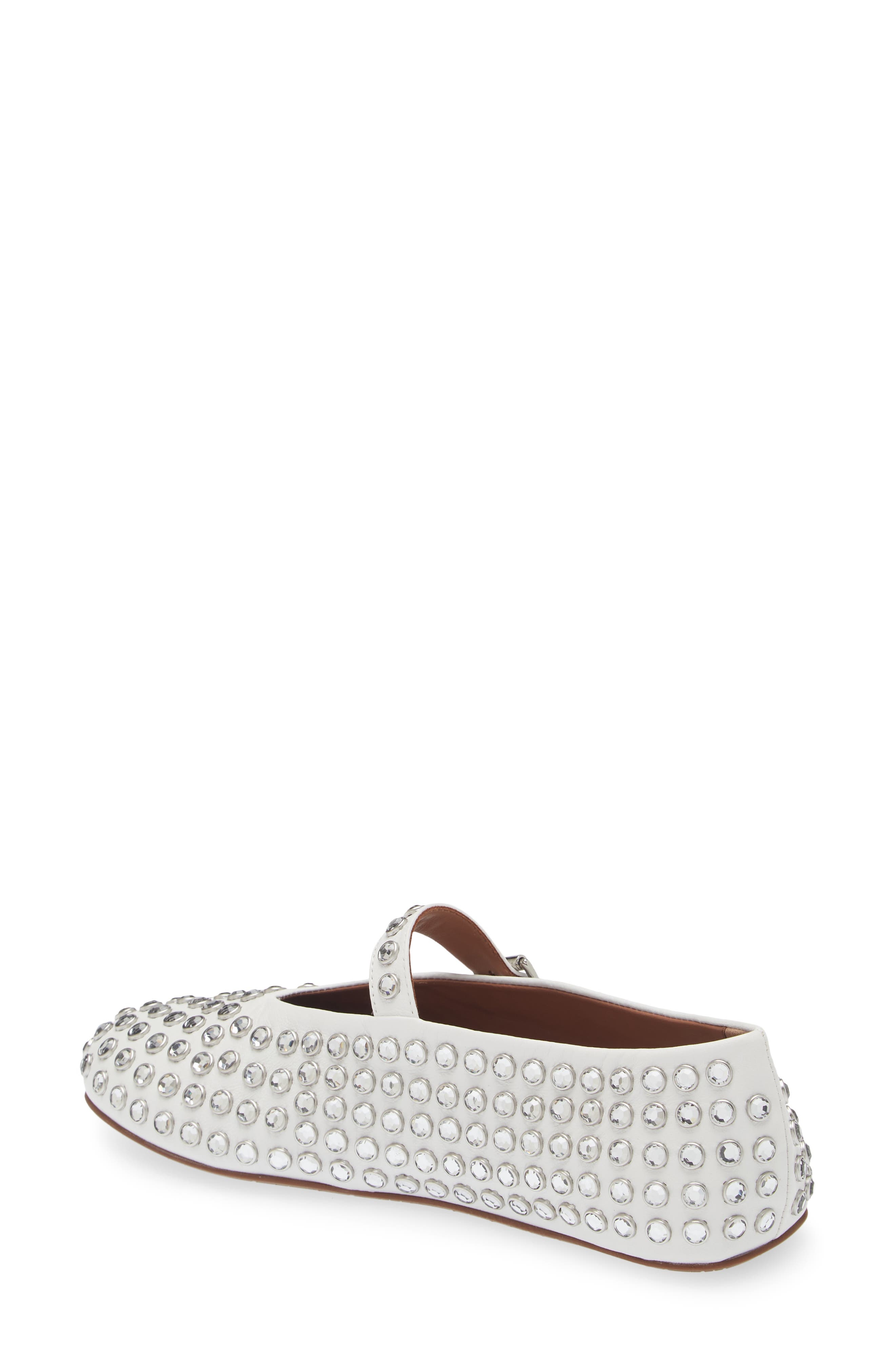 Alaïa Rhinestone Ballet Flat in White at Nordstrom - 2