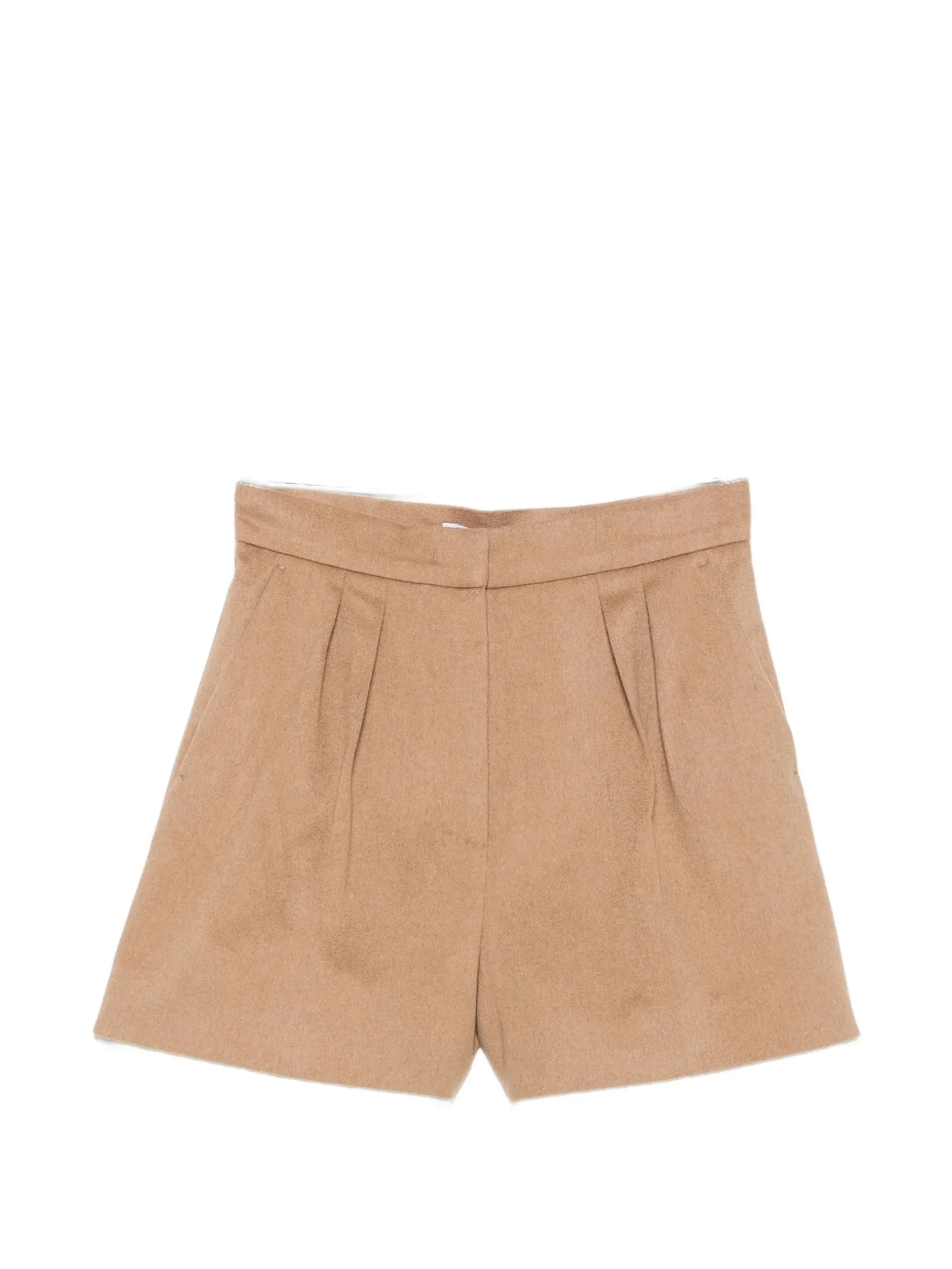 Max Mara Pleated Camel-hair Shorts - 1