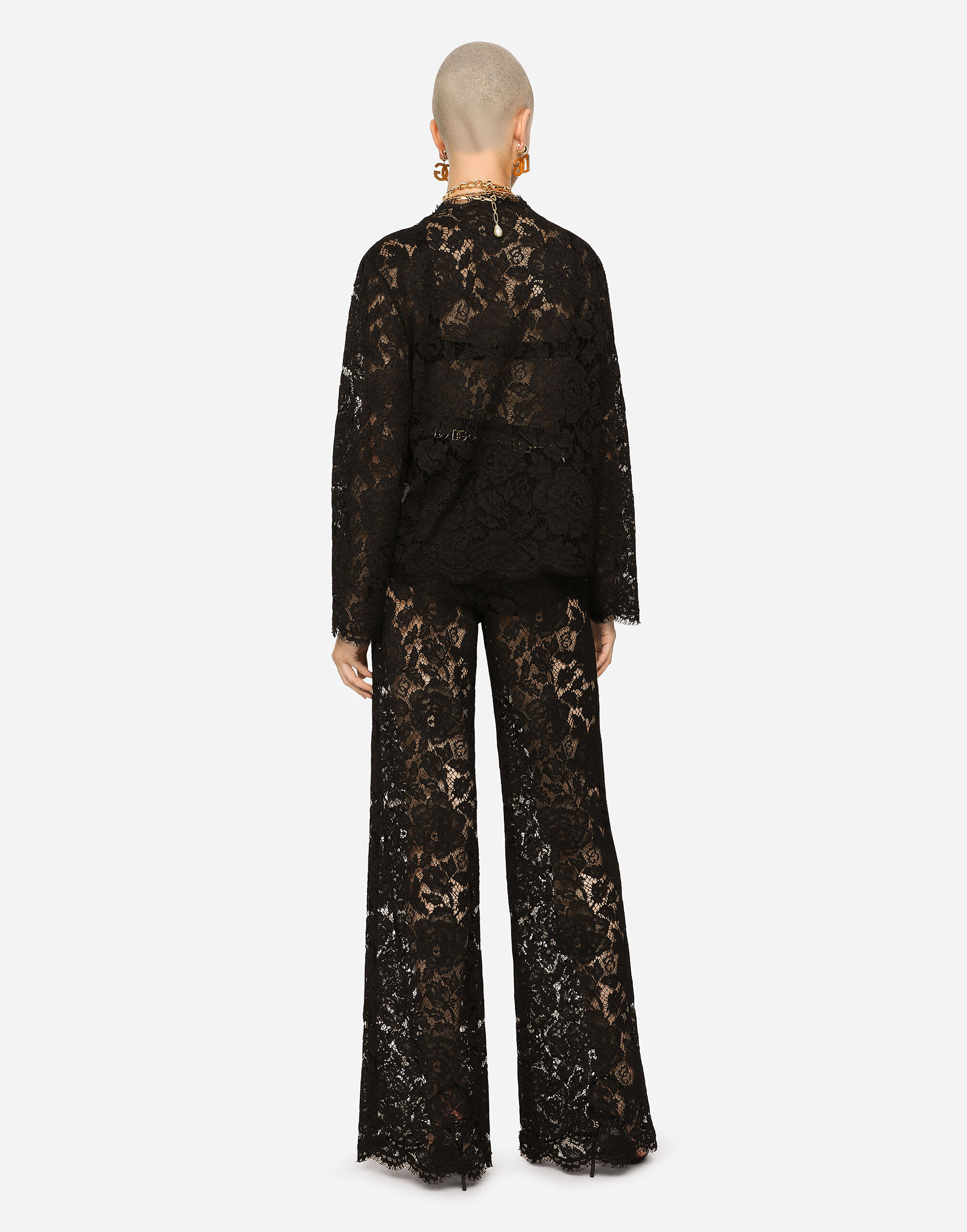 Single-breasted lace jacket - 5