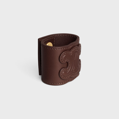 CELINE Triomphe Hair Cuff in Calfskin and Brass with Gold Finish outlook