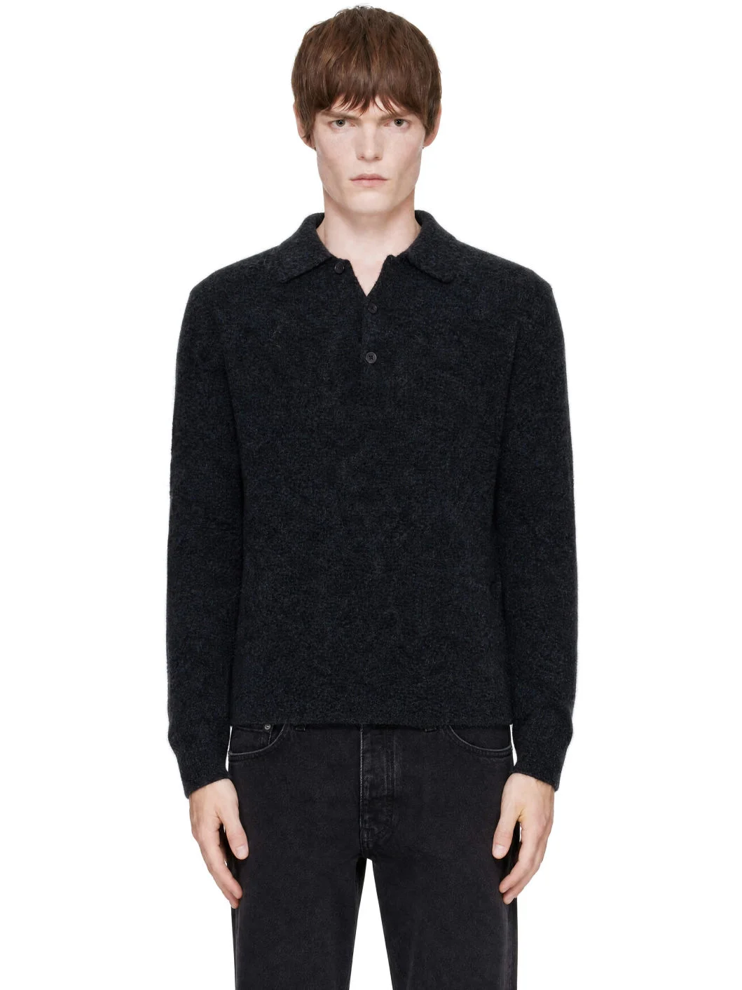 Gray Mohair Polo - 1