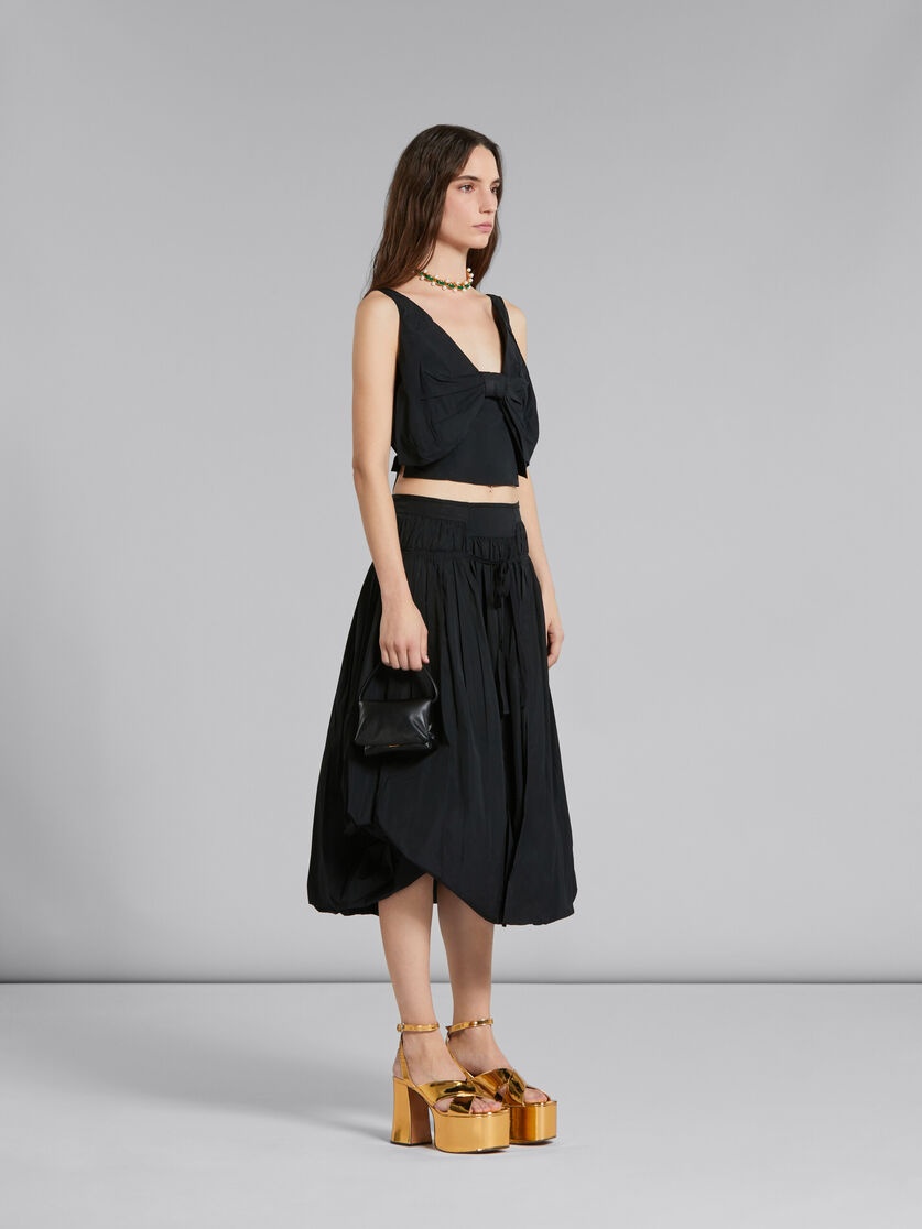 BLACK TAFFETA SKIRT WITH BALLOON SILHOUETTE - 5