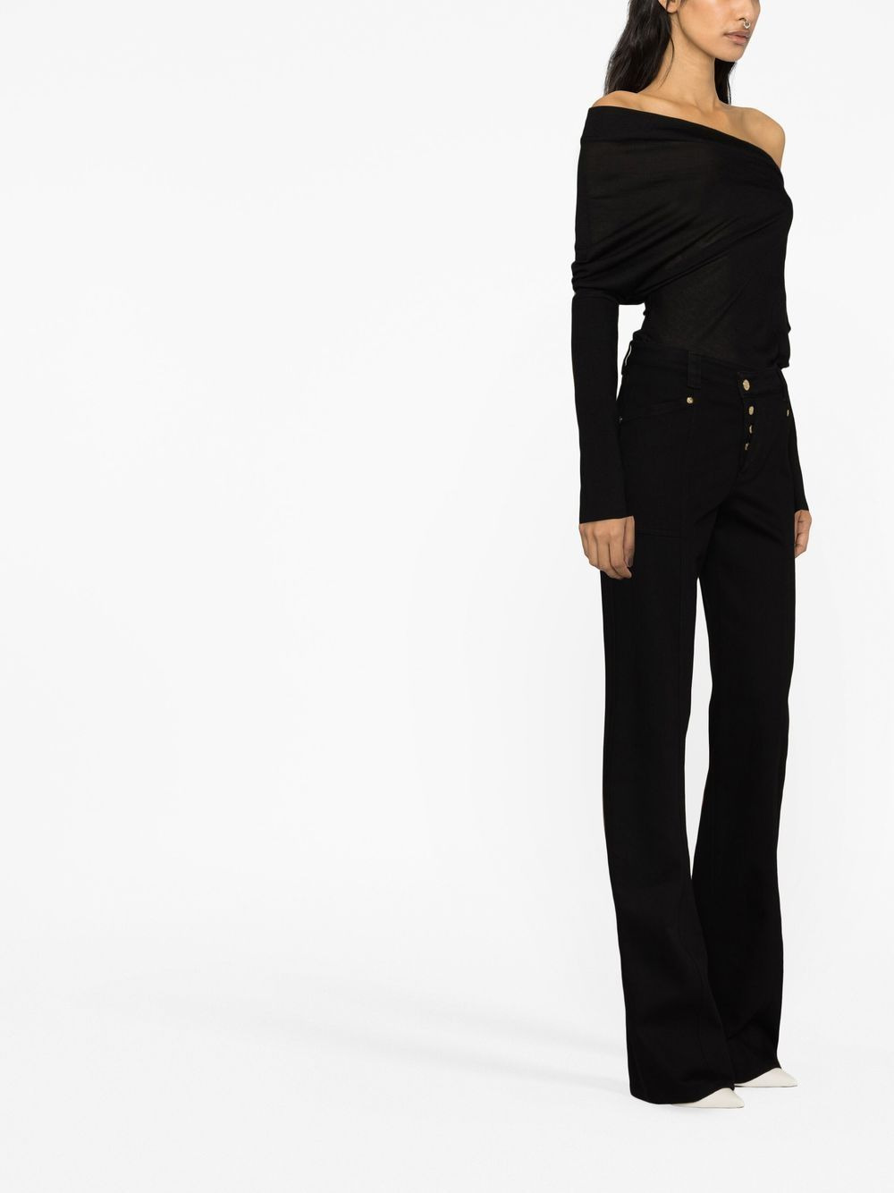 high-rise flared trousers - 4