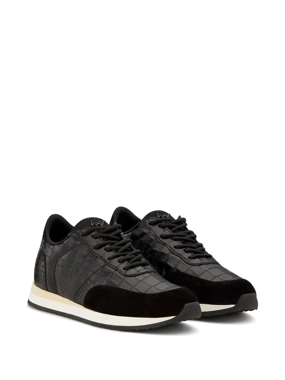 low top panelled sneakers - 2