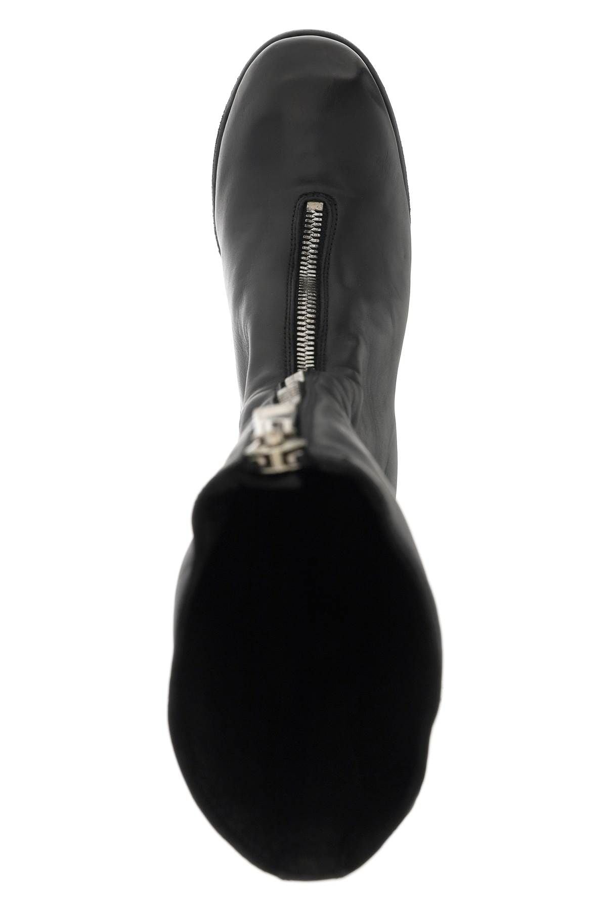 FRONT ZIP LEATHER BOOTS - 3