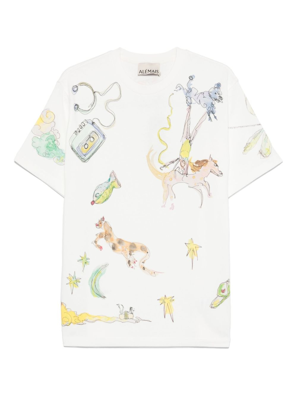 Anouk illustration-print cotton T-shirt - 1