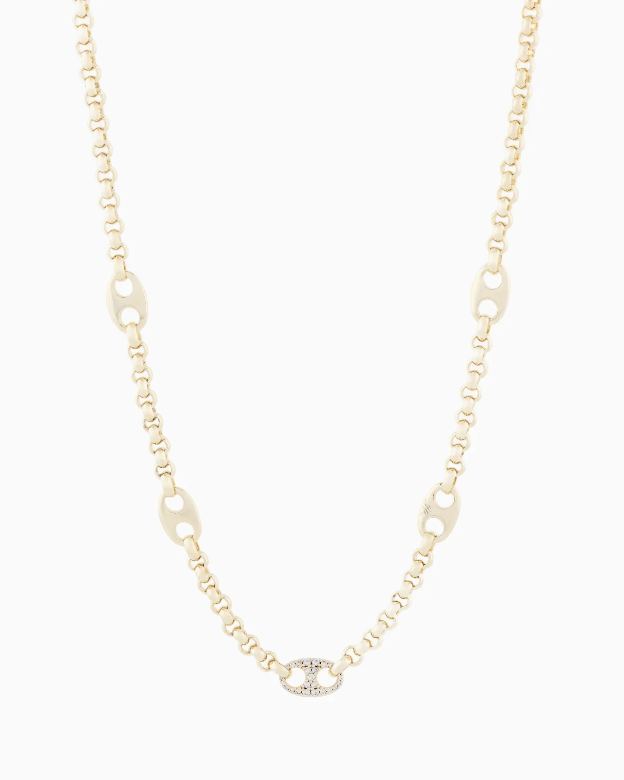 GOLD-TONE BRASS STATION NECKLACE - 1