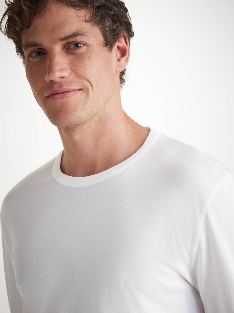Men's Long Sleeve T-Shirt Barny Pima Cotton White - 6
