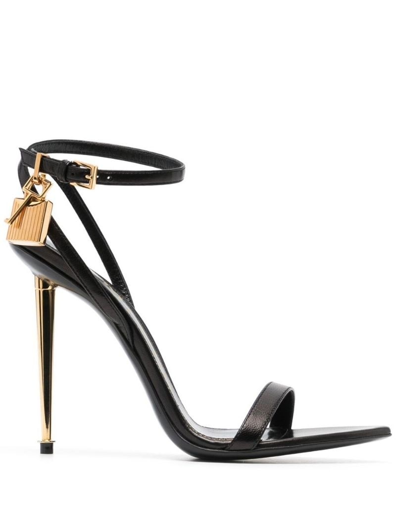 TOM FORD Padlock 120mm leather sandals, farfetch