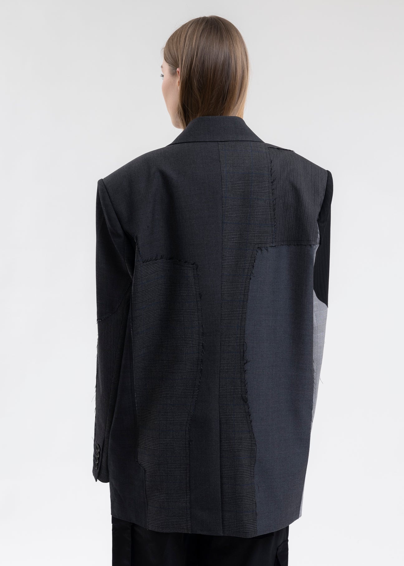 GREY WOOLEN STITCHING JACKET - 4