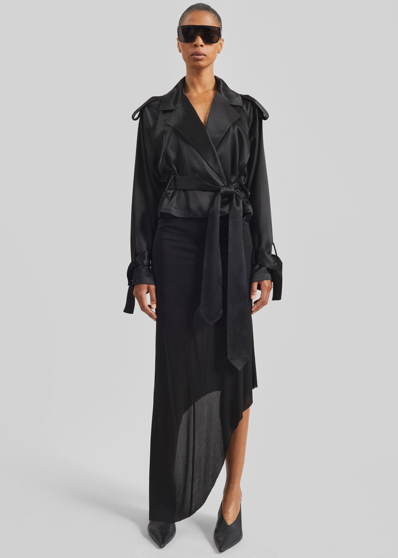 Kitty Sheer Asymmetric Skirt - Black 3