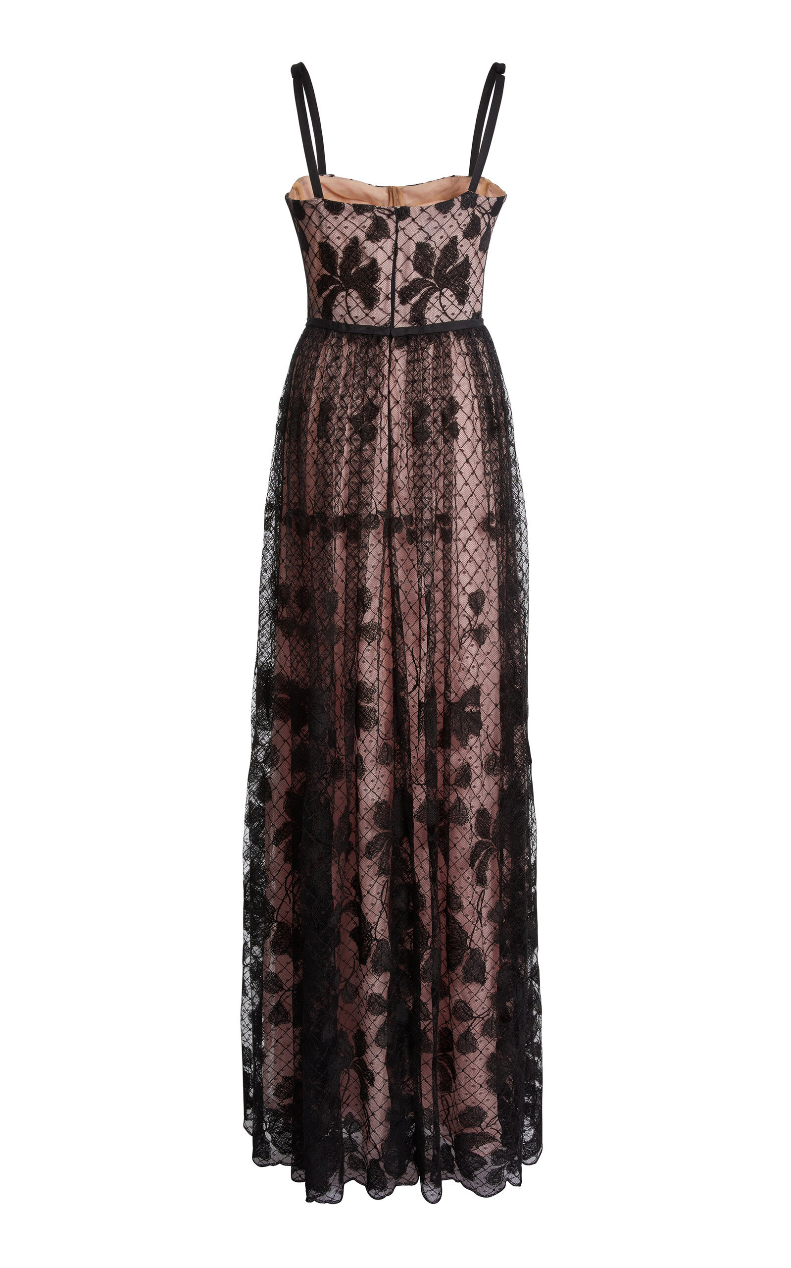 Embroidered Tulle Gown black - 3