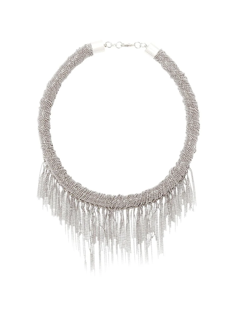 Filo beaded fringe-detail necklace - 1
