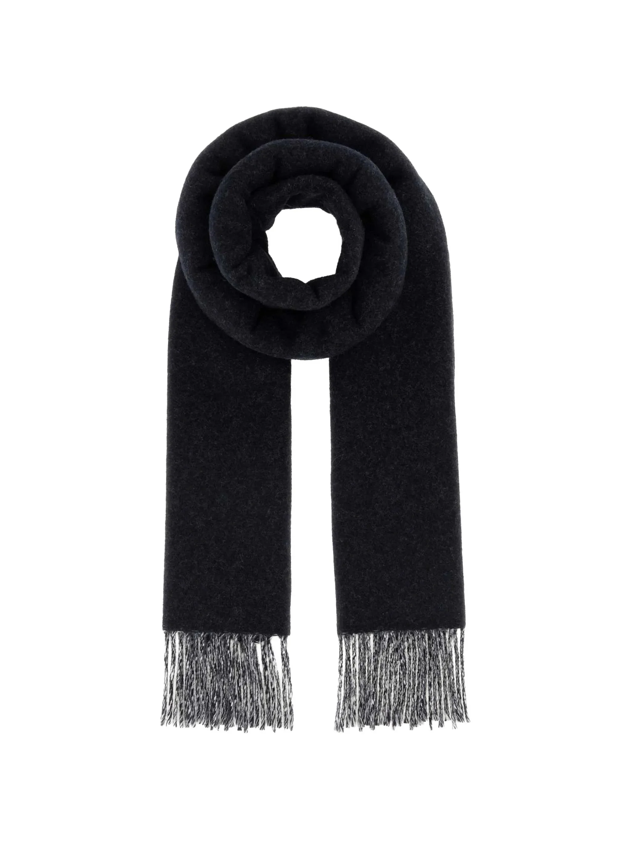 Fendi Navy Blue And Ivory Cashmere Scarf - 1