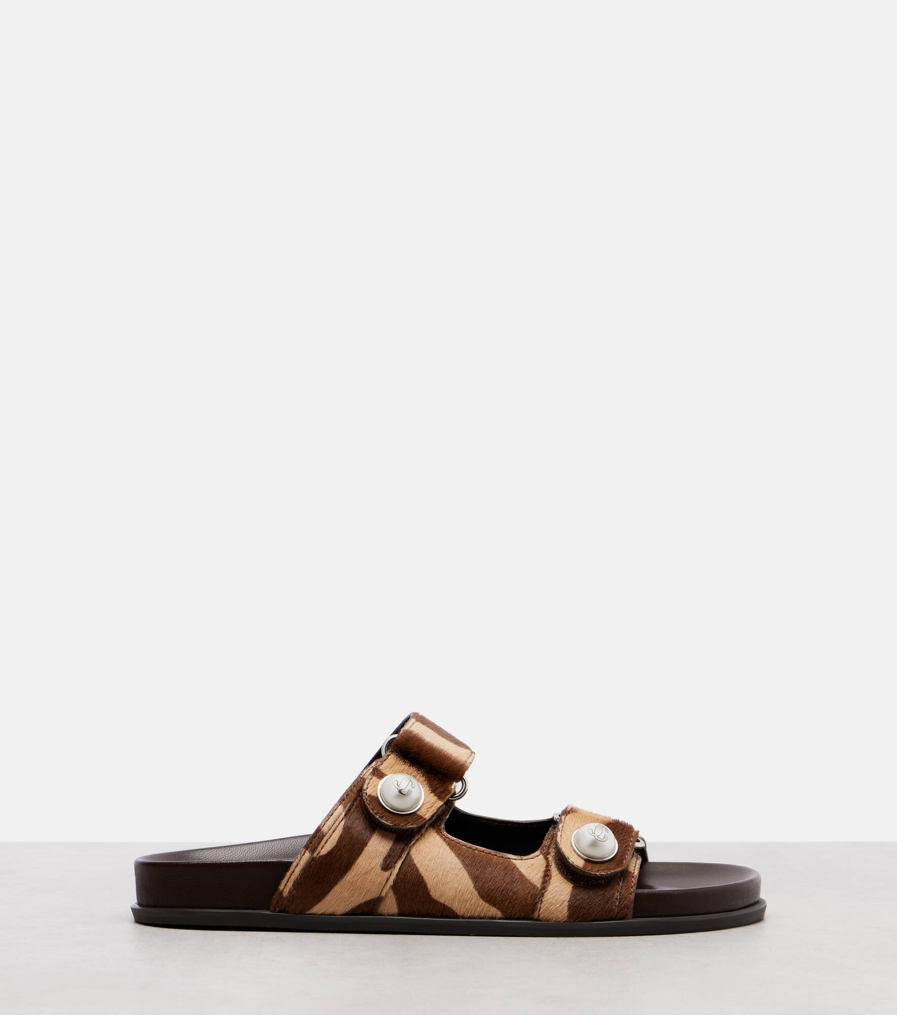 Fayence zebra-print shearling slides - 4