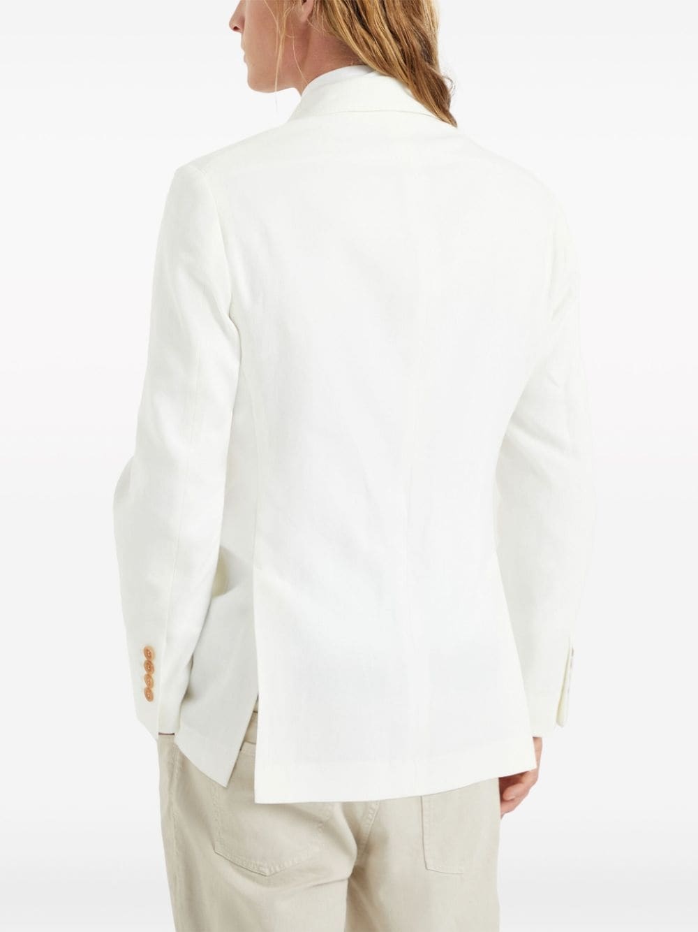 double-breasted linen blazer - 4