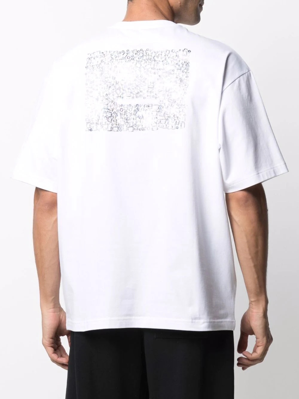 face-motif crew neck T-shirt - 5