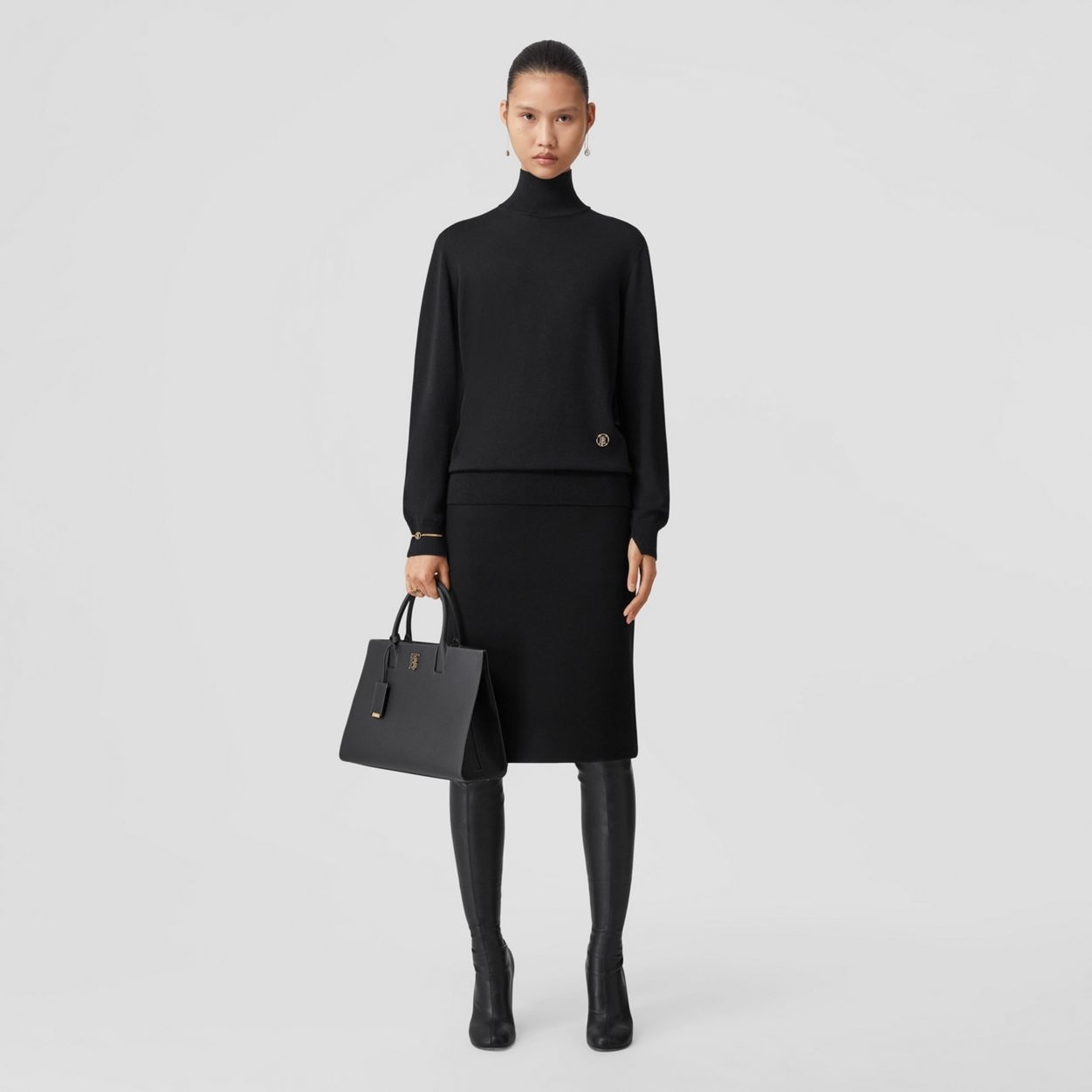 Technical Wool Felt Pencil Skirt - 2