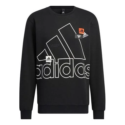 Men's adidas Mh Bp3 Crew Athleisure Casual Sports Logo Round Neck Autumn Black HP1431 - 1