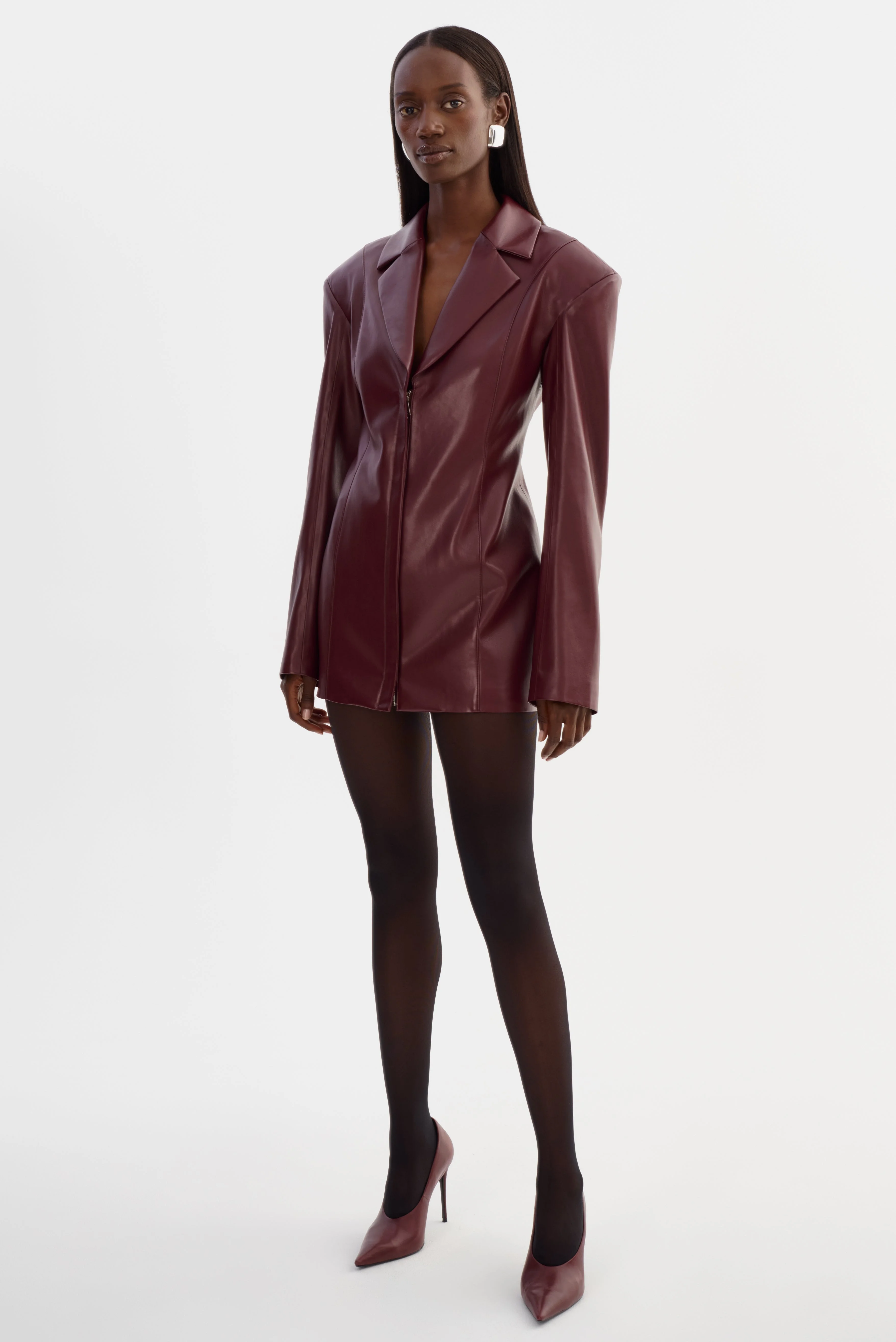 BENEDETTA | Faux Leather Blazer Dress - 1