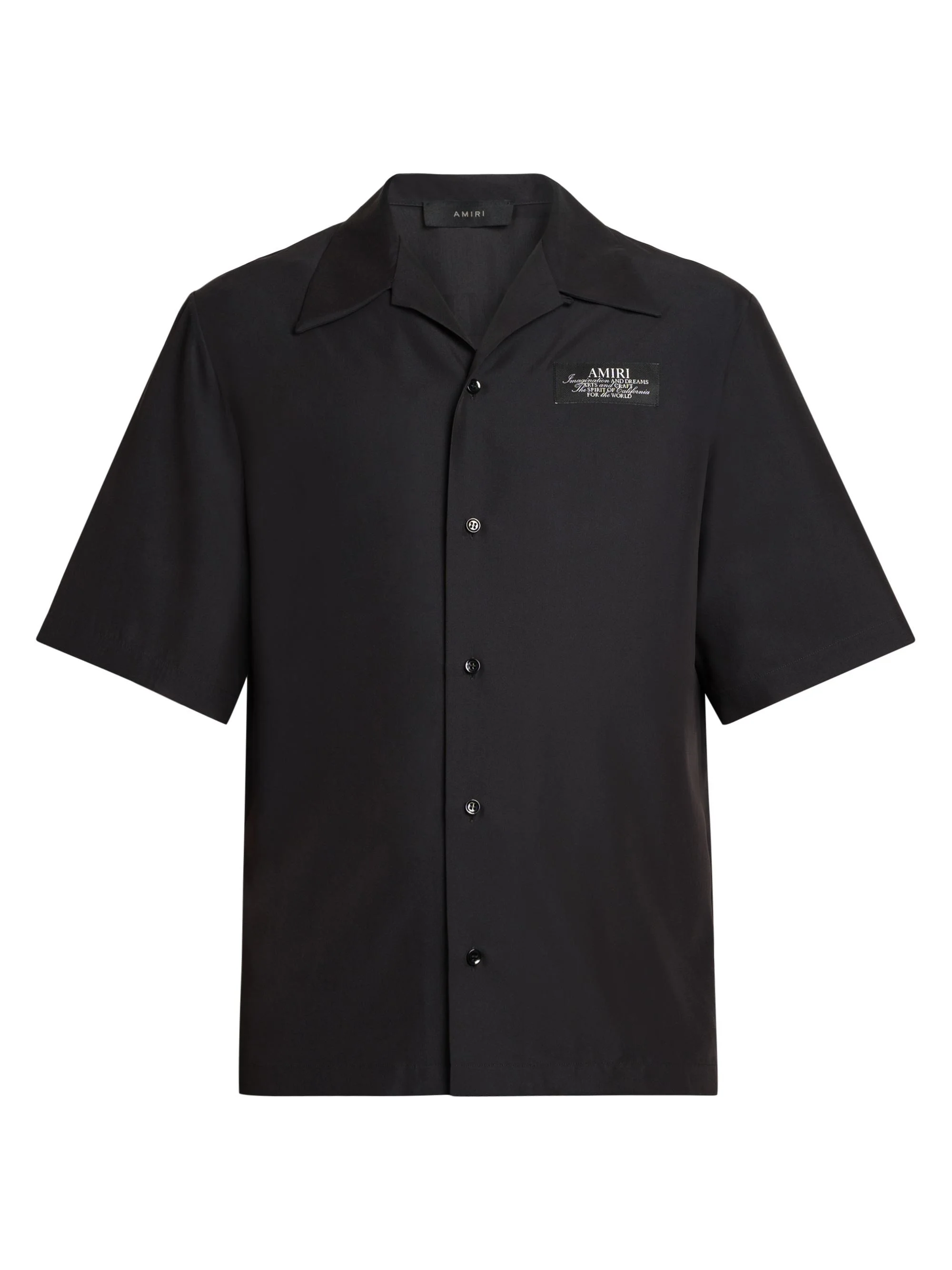 Men's Spirit Logo Patch Bowling Shirt - Black - 1