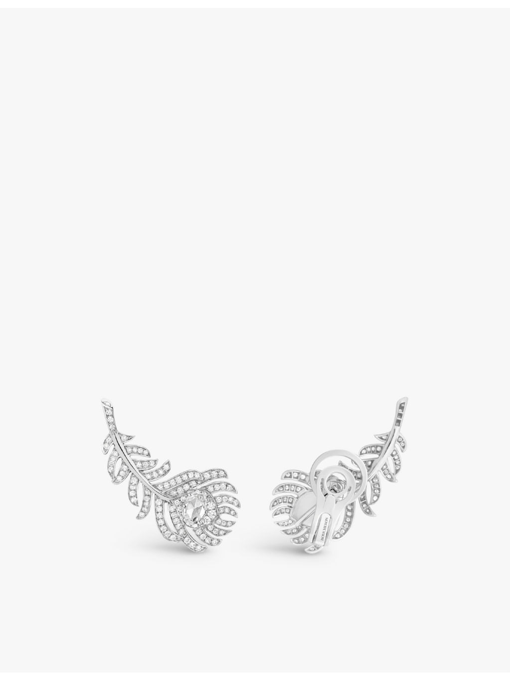 Plume de Paon 18ct white-gold and 1.1ct diamond earrings - 3