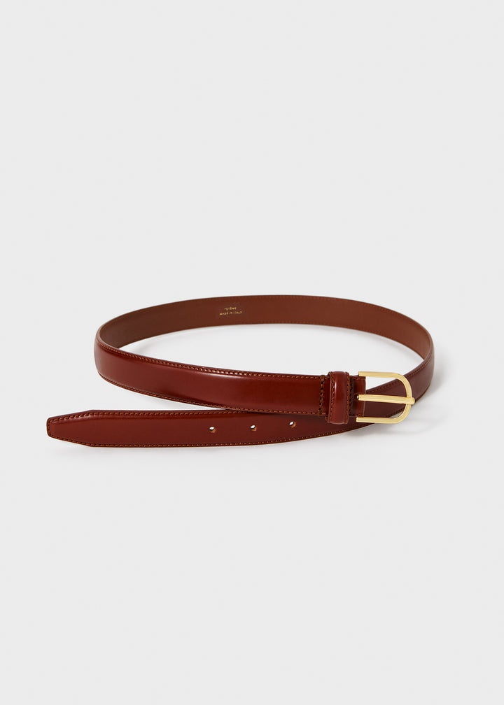 Slim trouser leather belt cognac - 6