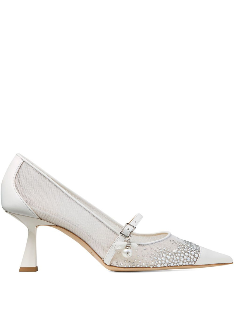 85mm Aren crystal-embellished mesh pumps 1