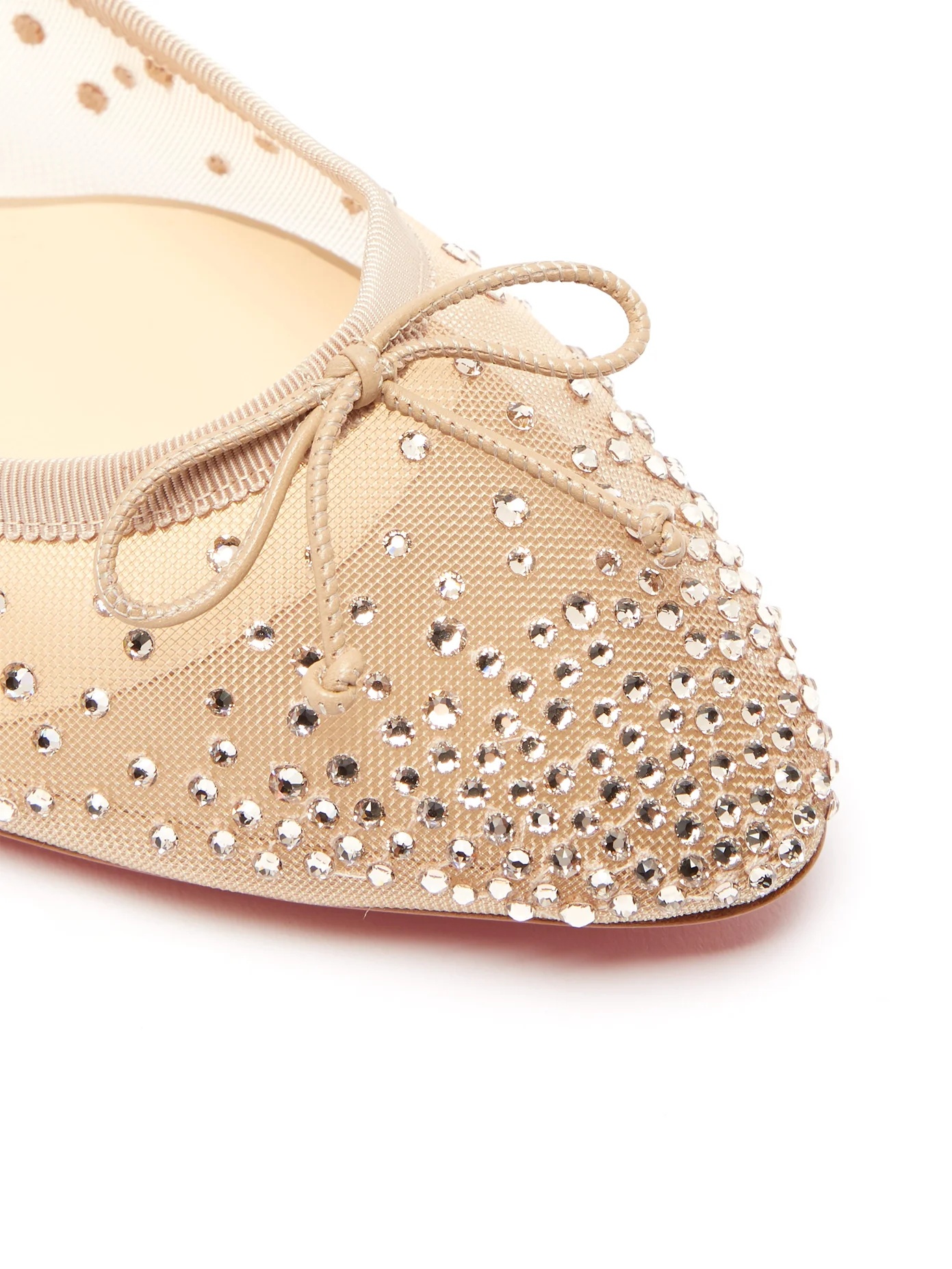 Patio crystal-embellished mesh ballet flats - 6