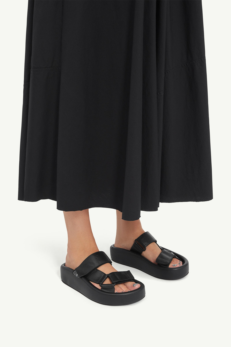 Webbing Slip-on Platform Sandals 6