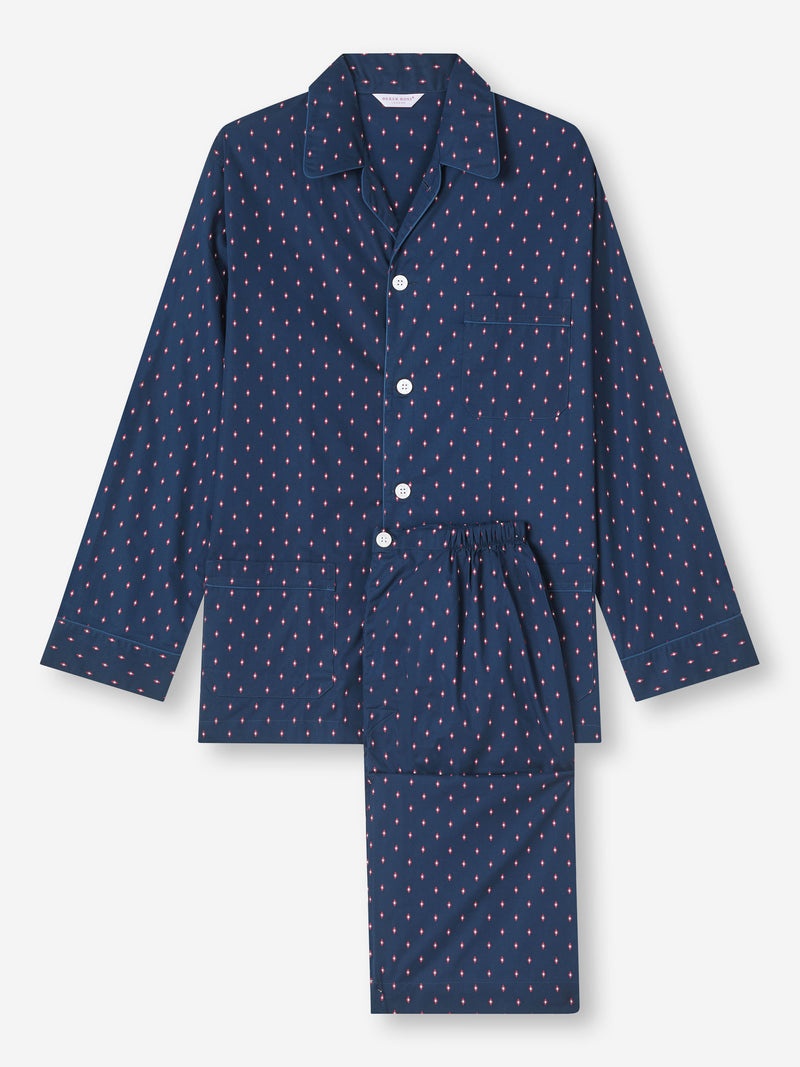 Men's Classic Fit Pyjamas Neslon 96 Cotton Batiste Navy - 1