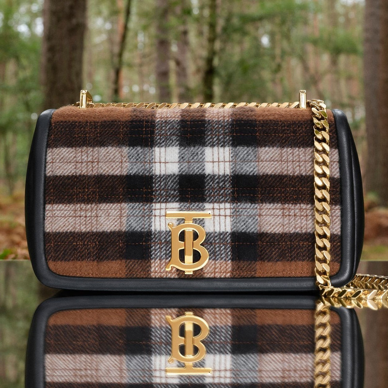 Small Quilted Check Cashmere Lola Bag 13