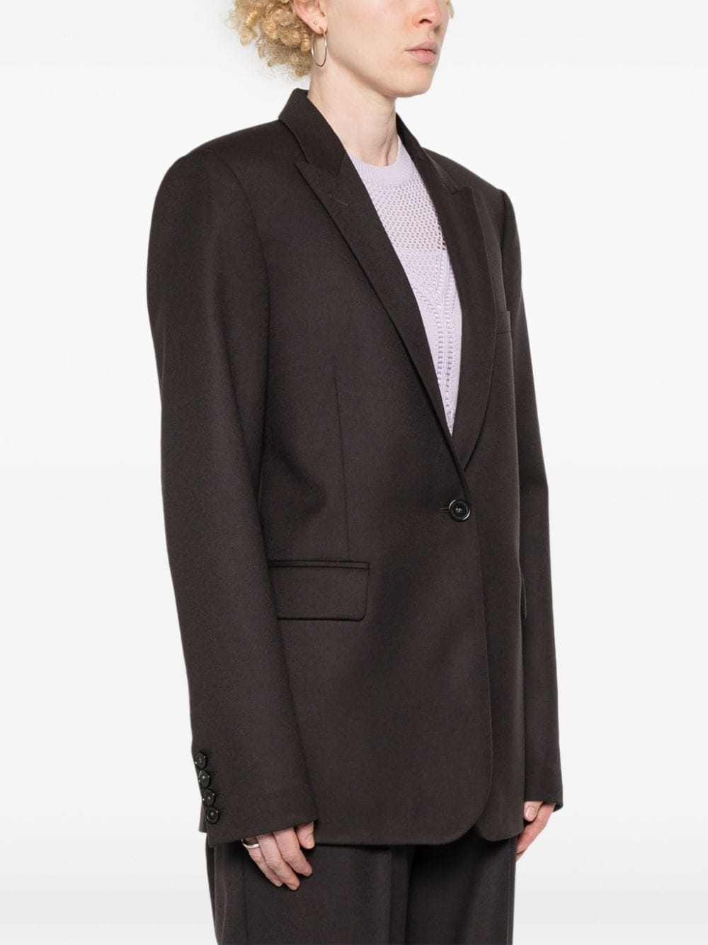 single-breasted wool blazer - 3