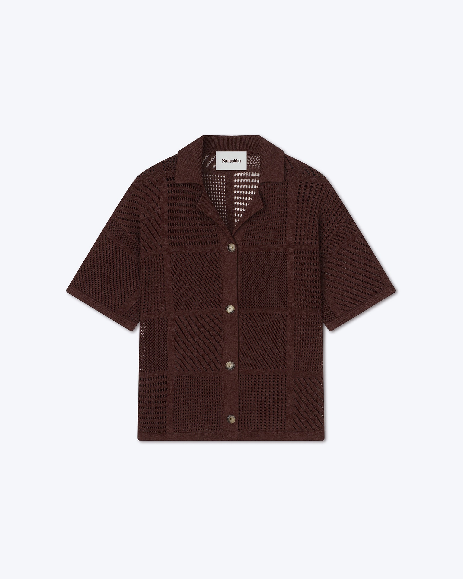 Nanushka TALISSA - Knitted shirt - Coffee bean | REVERSIBLE