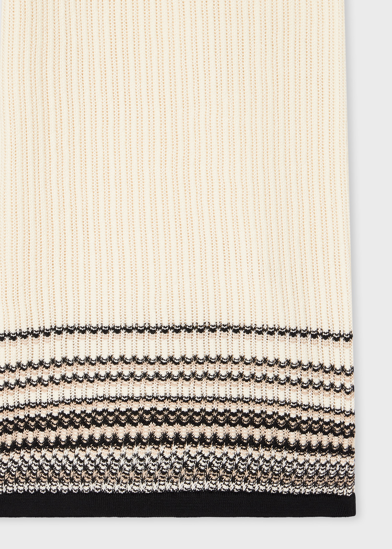 Women's Ivory Cotton Knitted Stripe Trim Vest and Cropped Trouser Co-ord - 4