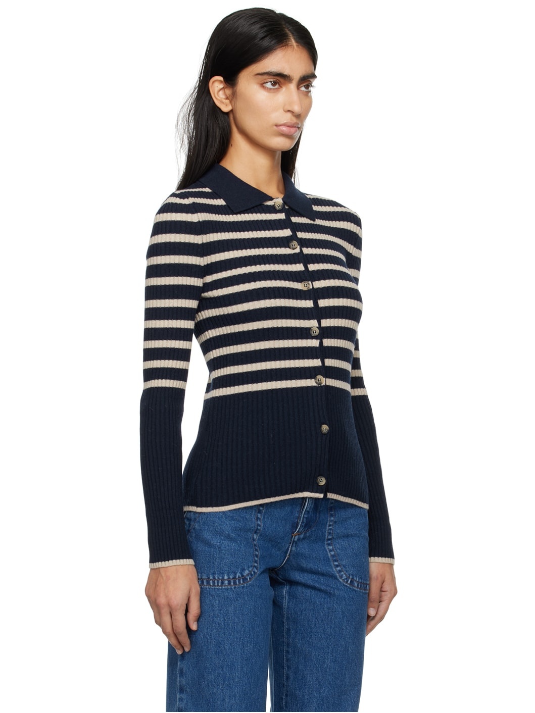 Navy & Beige Mallory Cardigan - 2