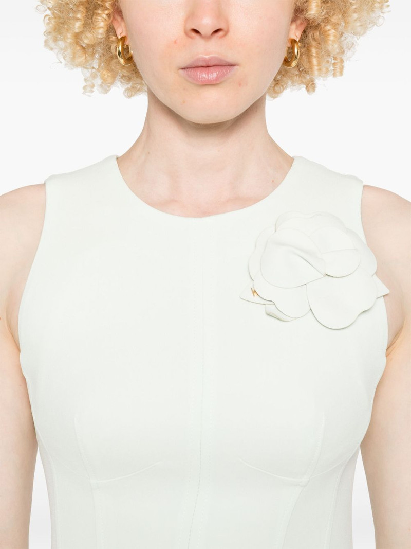 floral-appliqué crepe mini dress 5