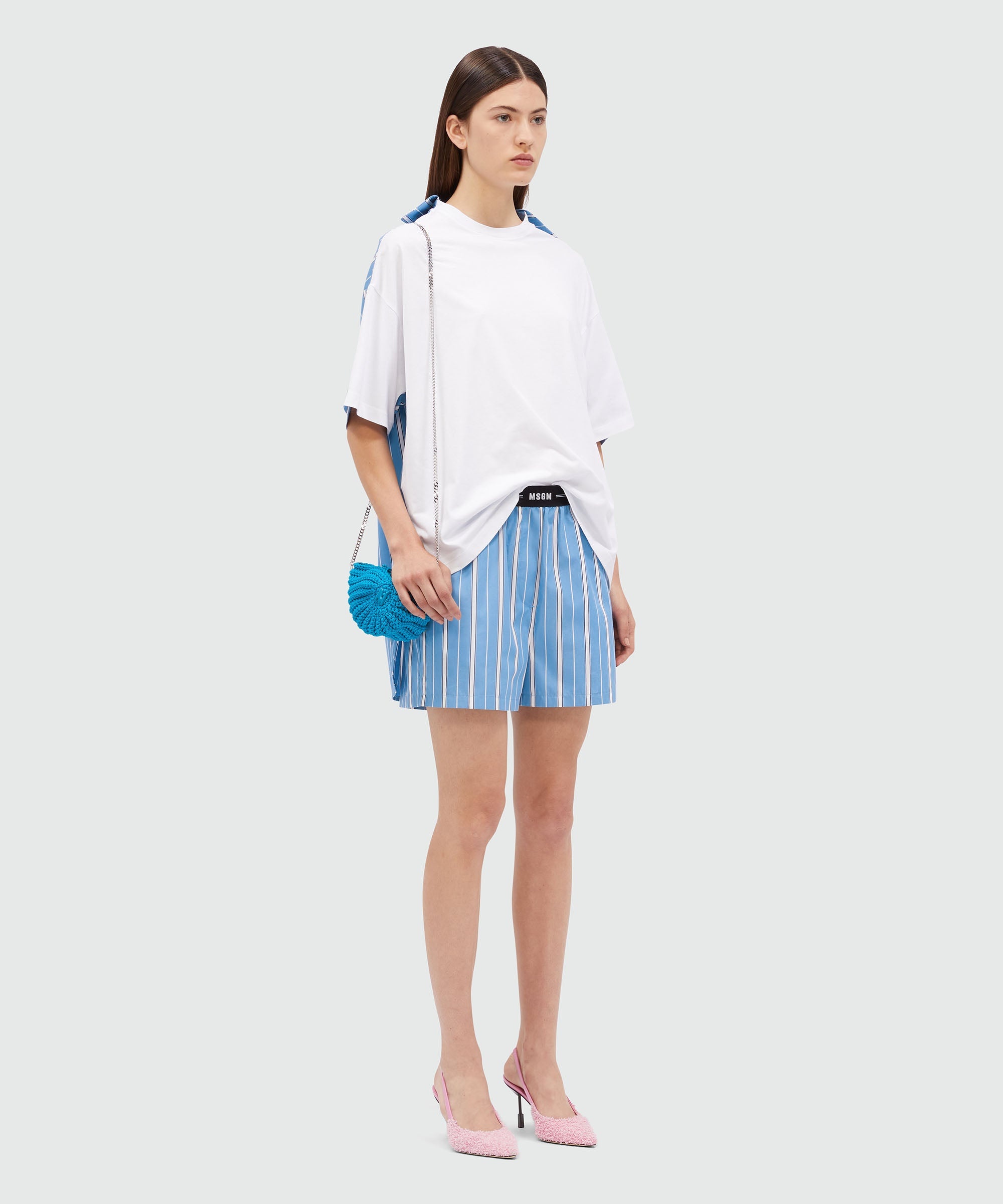 MSGM poplin shorts with elastic - 4