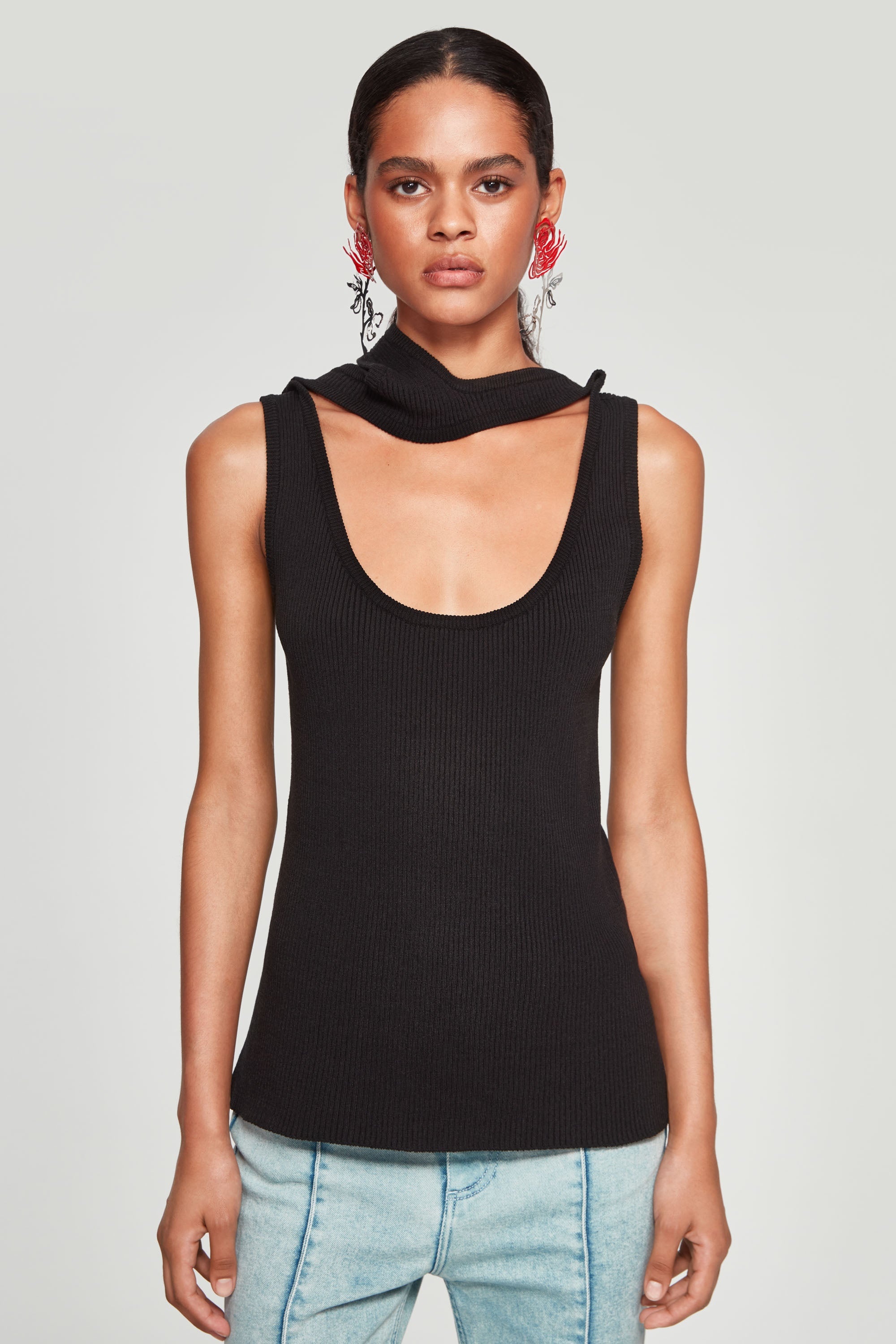 Classic Triple Collar Knit Tank Top - 3
