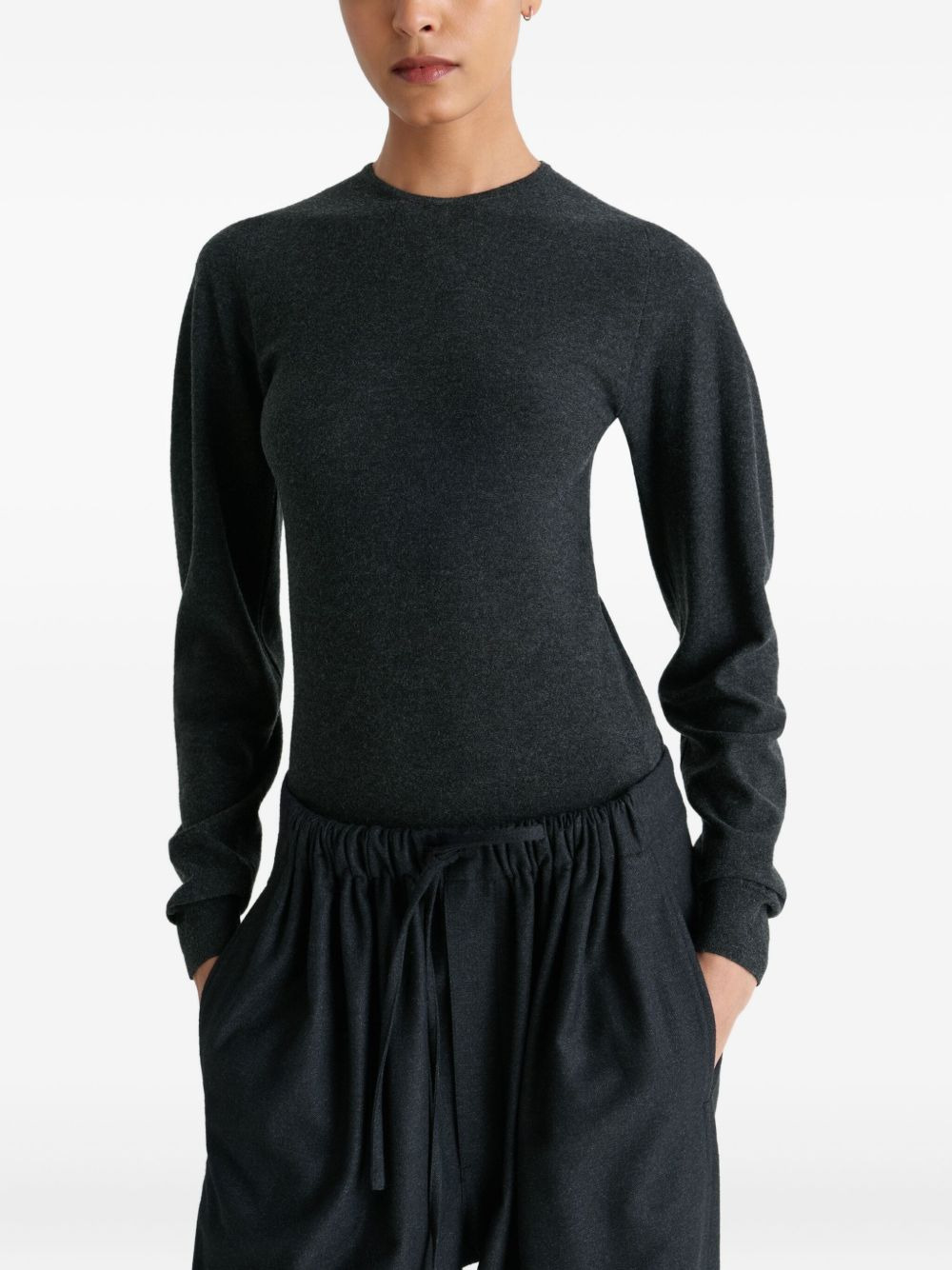crew-neck wool top - 3