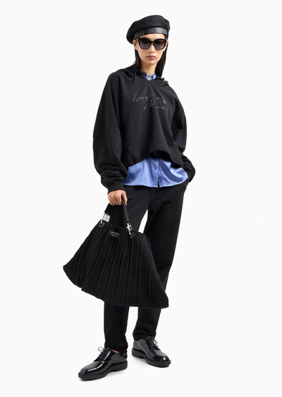 EMPORIO ARMANI ASV hooded sweatshirt with shiny rubberised logo in organic French terry outlook