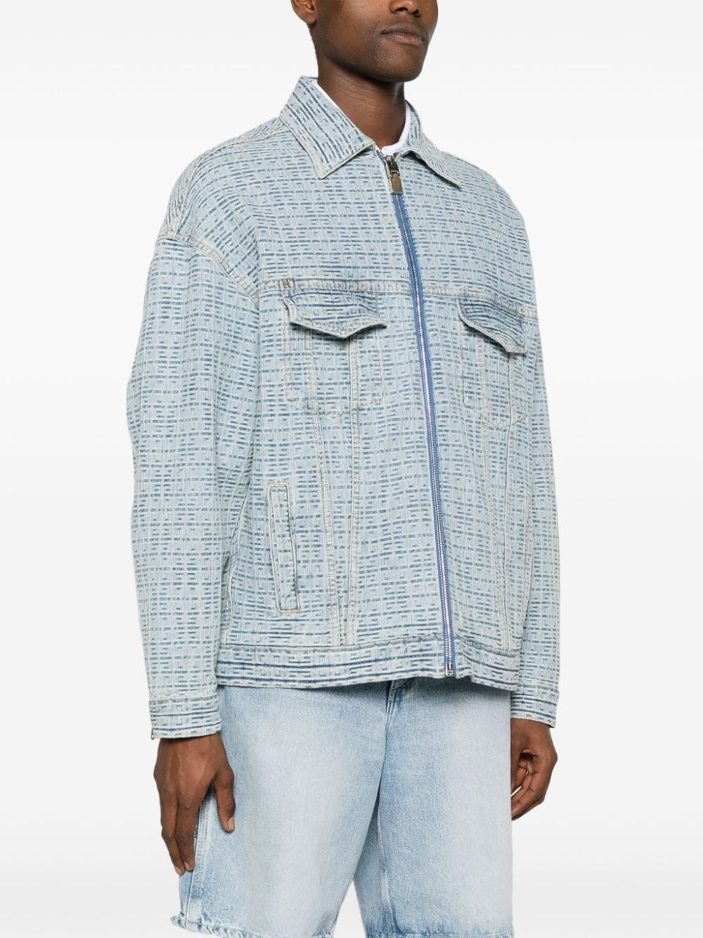 4G-embossed denim jacket - 3