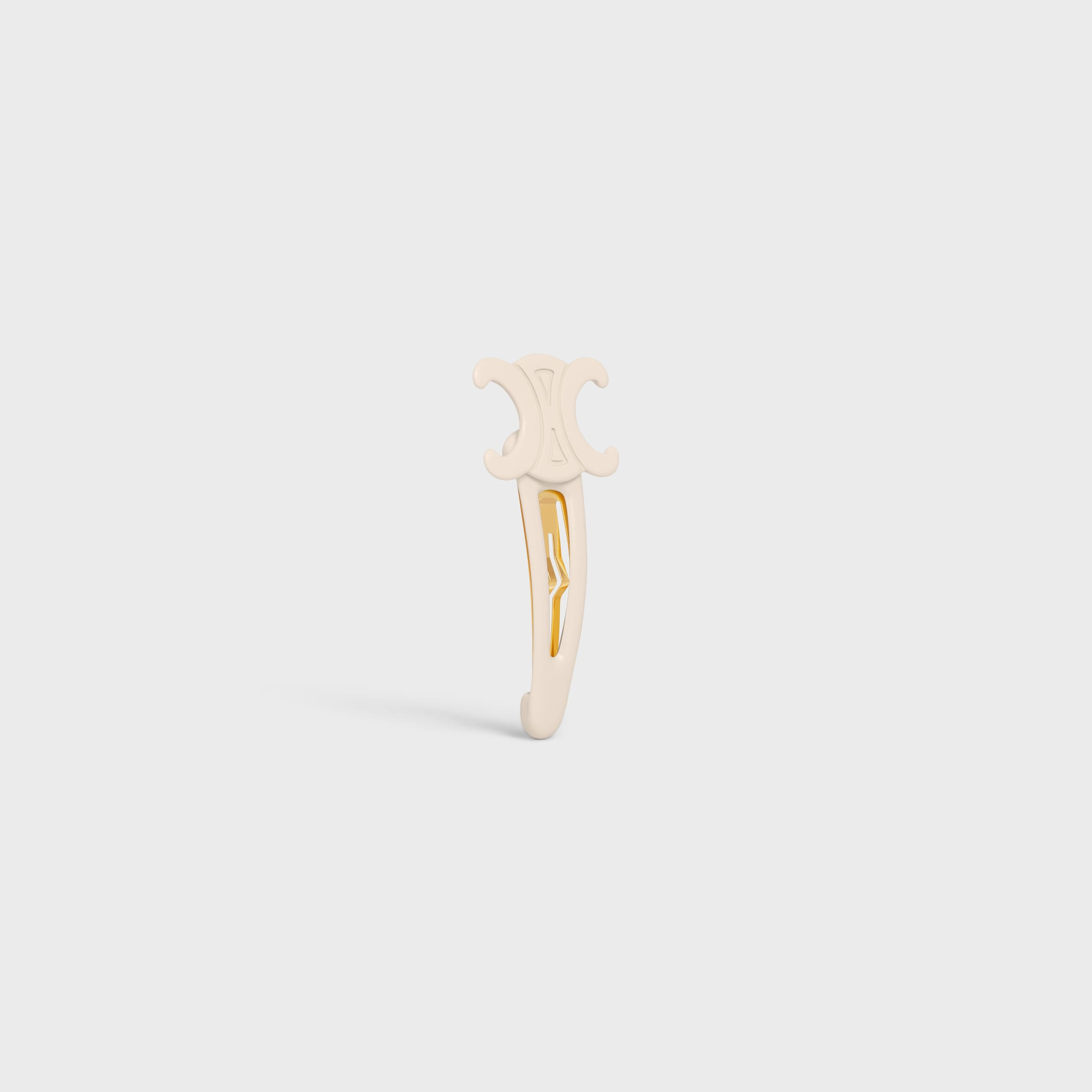 Triomphe Large Snap Hair Clip in Acetate and Steel with Gold Finish - 2