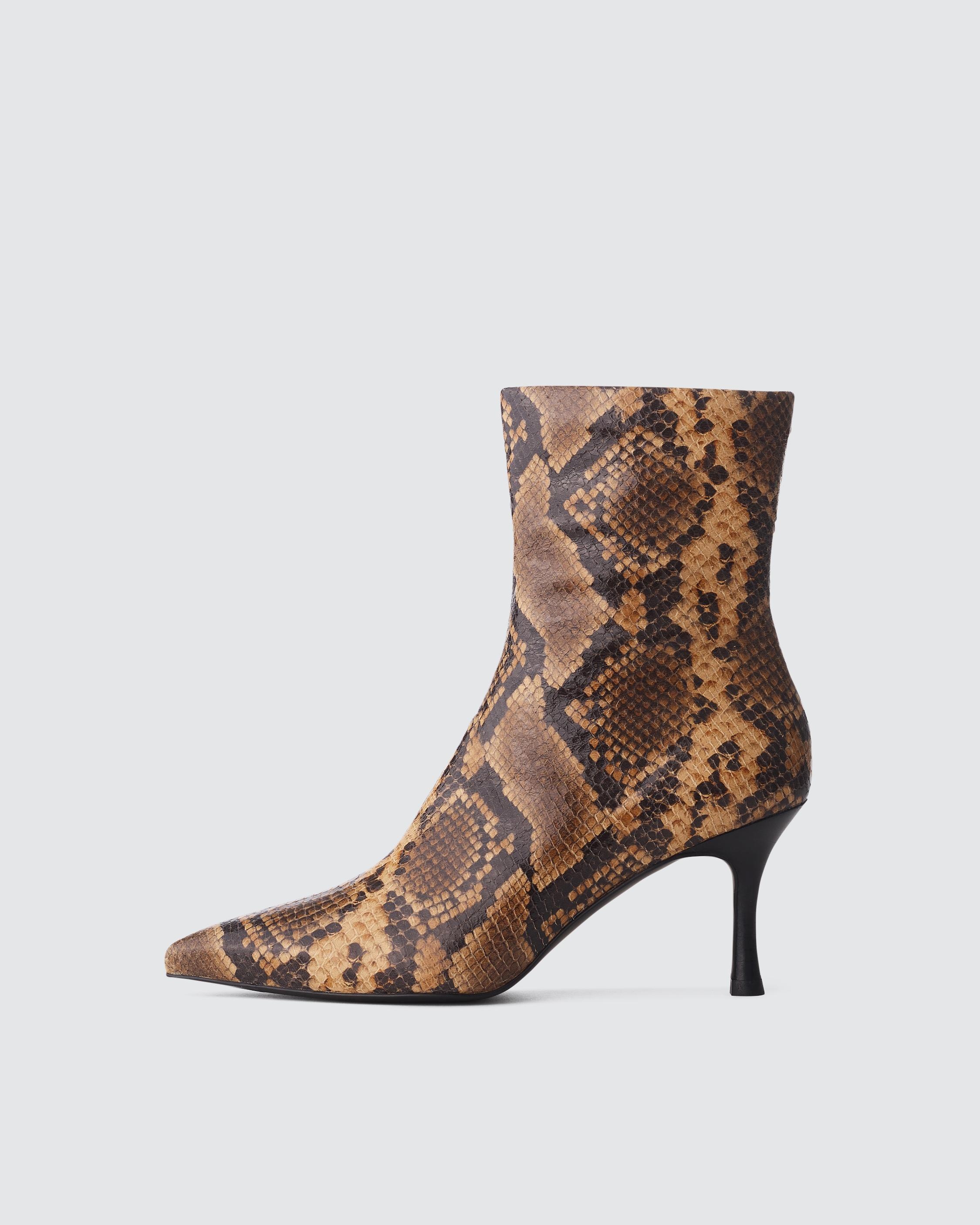 Brea Boot - Snakeskin Print Leather
Heeled Ankle Boot - 1