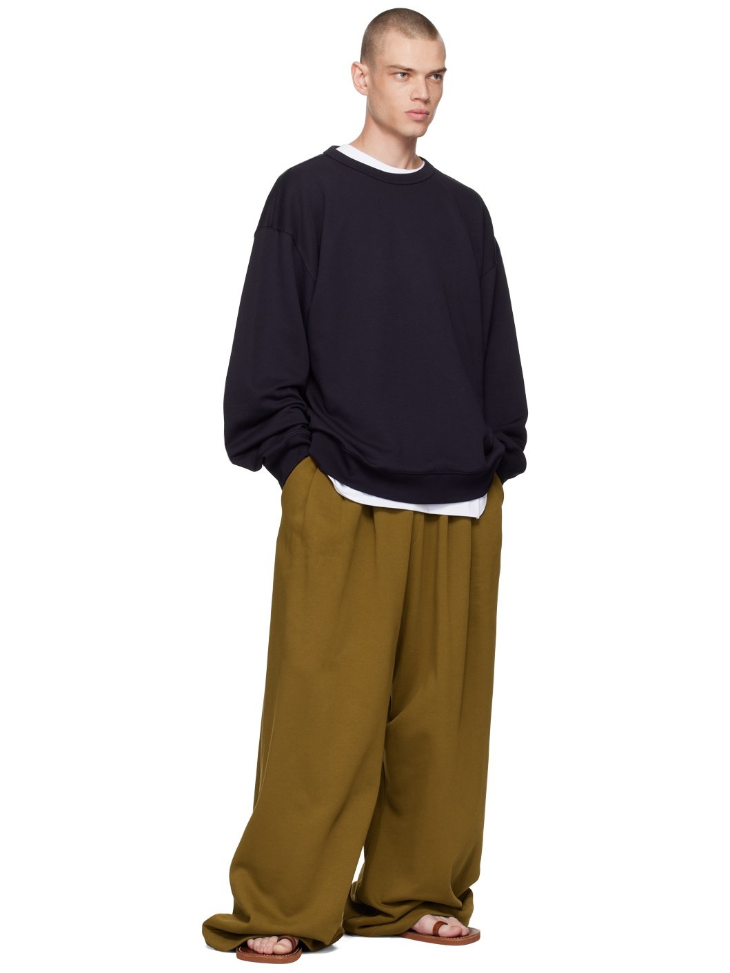 Tan Pleated Sweatpants - 4